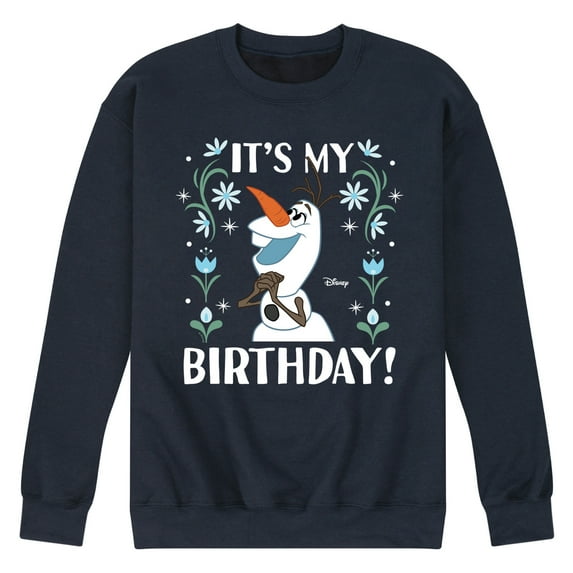 Disney Frozen - Olaf It's My Birthday - Men's Crew Neck Fleece Pullover