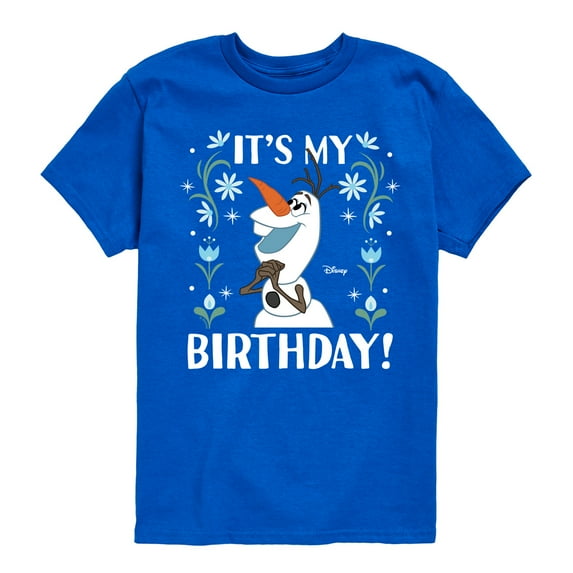 Disney Frozen - Olaf It's My Birthday - Toddler & Youth Girls Raglan Graphic T-Shirt