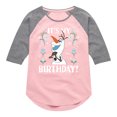 thumbnail image 1 of Disney Frozen - Olaf It's My Birthday - Toddler & Youth Girls Raglan Graphic T-Shirt, 1 of 4