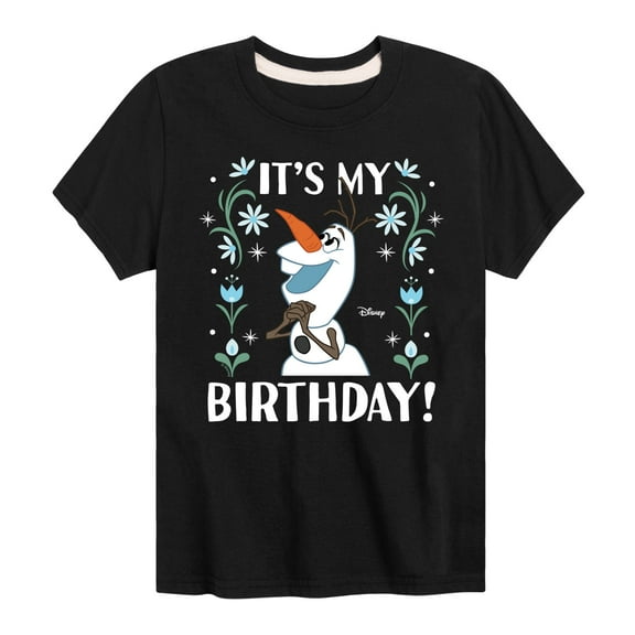 Disney Frozen - Olaf It's My Birthday - Toddler & Youth Girls Raglan Graphic T-Shirt