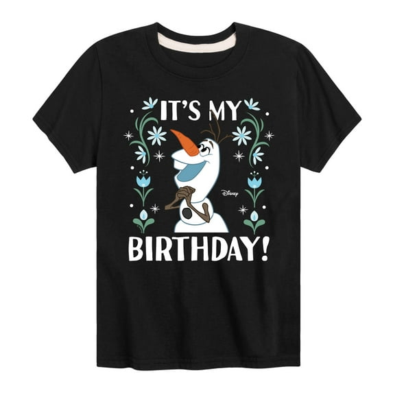 Disney Frozen - Olaf It's My Birthday - Toddler & Youth Girls Raglan Graphic T-Shirt