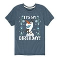 thumbnail image 1 of Disney Frozen - Olaf It's My Birthday - Toddler & Youth Girls Raglan Graphic T-Shirt, 1 of 4