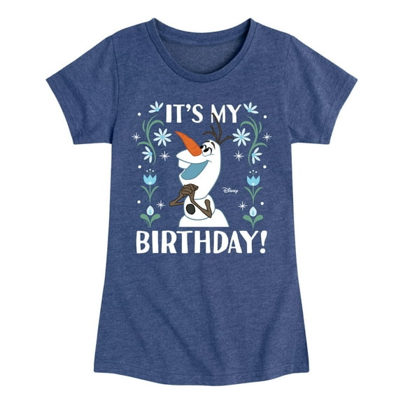 Disney Frozen - Olaf It's My Birthday - Toddler & Youth Girls Short Sleeve Graphic T-Shirt