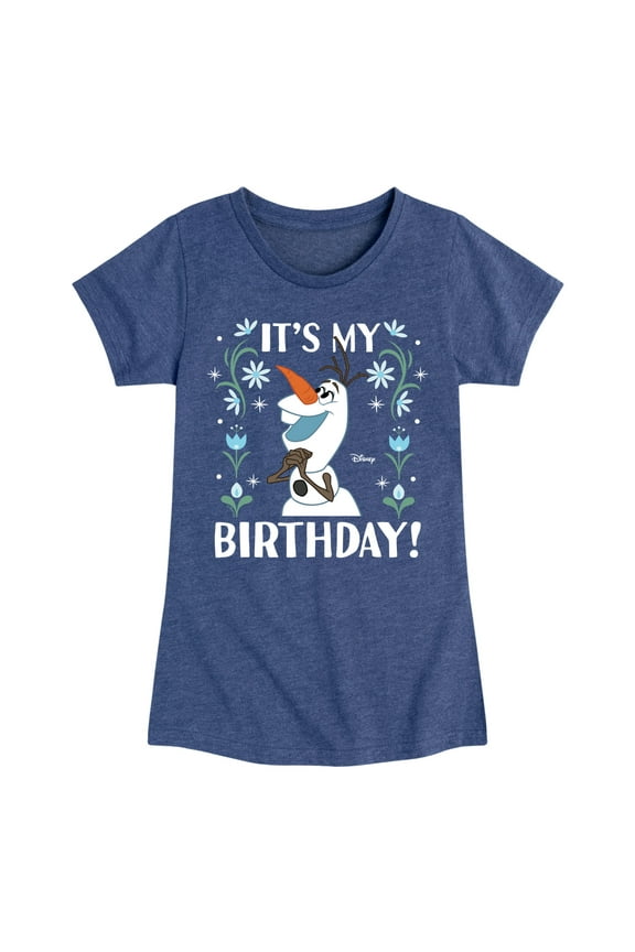 Frozen - Olaf It's My Birthday - Toddler & Youth Girls Short Sleeve Graphic T-Shirt