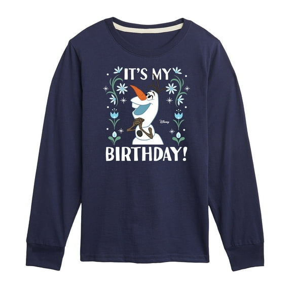 Disney Frozen - Olaf It's My Birthday - Toddler & Youth Long Sleeve Graphic T-Shirt