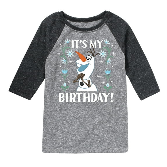 Disney Frozen - Olaf It's My Birthday - Toddler & Youth Raglan Graphic T-Shirt