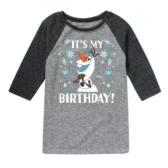 Disney Frozen - Olaf It's My Birthday - Toddler & Youth Raglan Graphic T-Shirt
