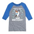 thumbnail image 1 of Disney Frozen - Olaf It's My Birthday - Toddler & Youth Raglan Graphic T-Shirt, 1 of 3