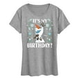 thumbnail image 1 of Disney Frozen - Olaf It's My Birthday - Women's Short Sleeve Graphic T-Shirt, 1 of 4
