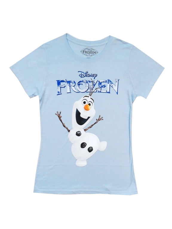 Disney Frozen Olaf Juniors Light Blue T-Shirt | M