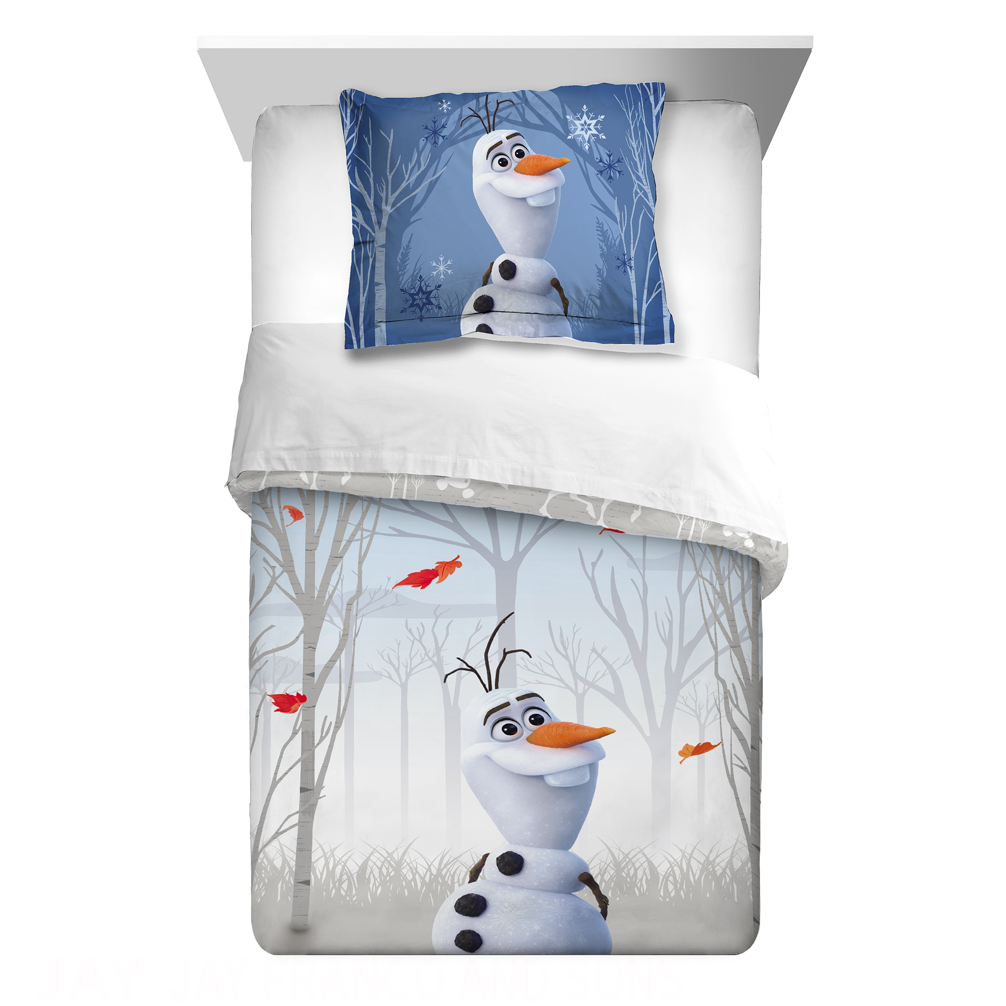 Disney Frozen Olaf Kids Comforter and Sham, 2-Piece Set, Twin/Full, Reversible, Gray - image 1 of 15