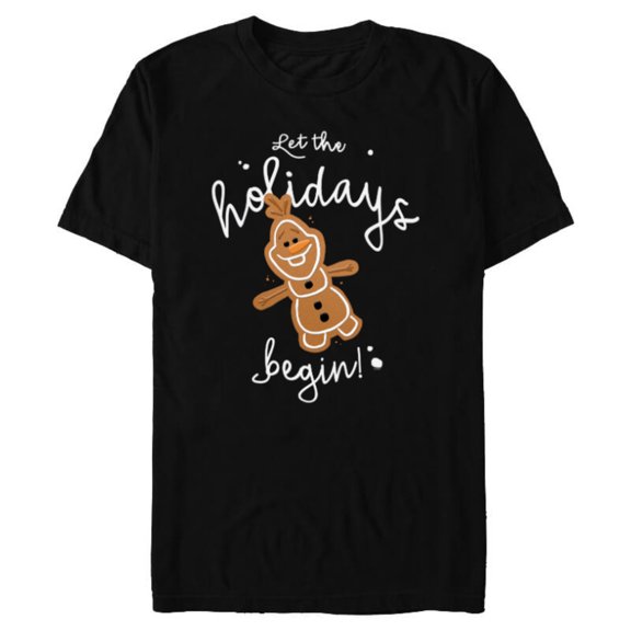 Disney Frozen Olaf Let The Holidays Begin - Short Sleeve Blended T-Shirt for Adults - Customized-Black