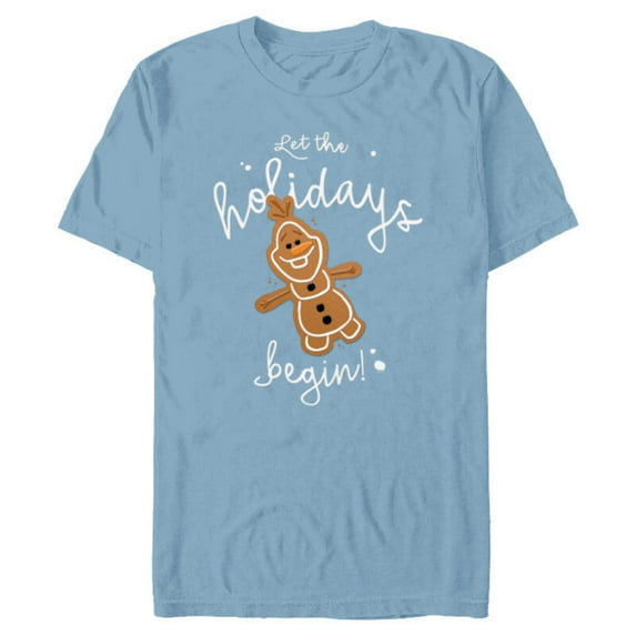 Disney Frozen Olaf Let The Holidays Begin - Short Sleeve Blended T-Shirt for Adults - Customized-Ocean Blue