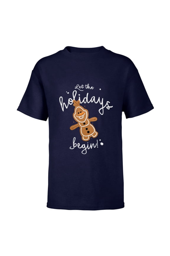 Frozen Olaf Let The Holidays Begin - Short Sleeve T-Shirt for Kids - Customized-Navy