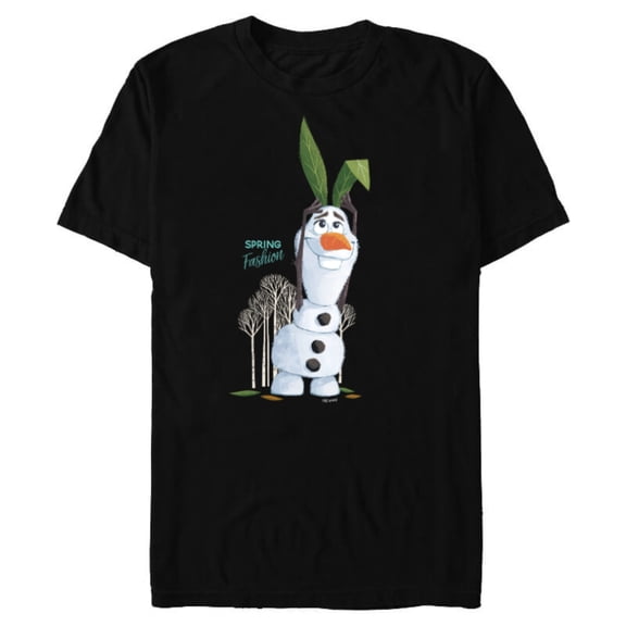 Disney Frozen Olaf Spring Fashion - Short Sleeve Blended T-Shirt for Adults - Customized-Black