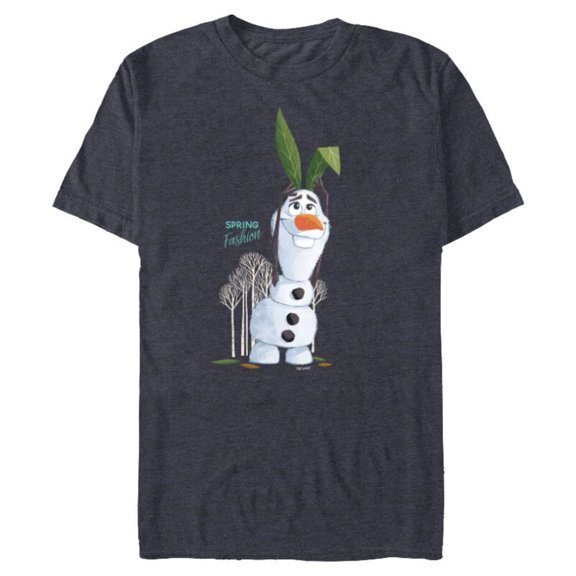 Disney Frozen Olaf Spring Fashion - Short Sleeve Blended T-Shirt for Adults - Customized-Navy Heather