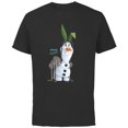 thumbnail image 1 of Disney Frozen Olaf Spring Fashion - Short Sleeve Cotton T-Shirt for Adults - Customized-Black, 1 of 5