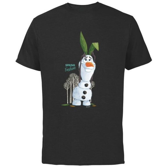 Disney Frozen Olaf Spring Fashion - Short Sleeve Cotton T-Shirt for Adults - Customized-Black