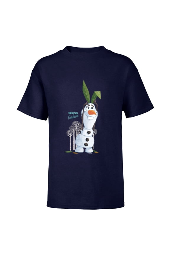 Frozen Olaf Spring Fashion - Short Sleeve T-Shirt for Kids - Customized-Navy