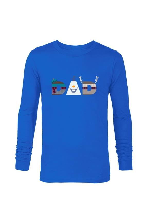 Frozen Olaf Sven Kristoff Father’s Day Birthday Dad - Long Sleeve T-Shirt for Men - Customized-Navy