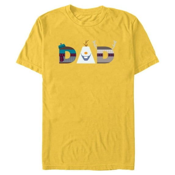 Disney Frozen Olaf Sven Kristoff Father’s Day Birthday Dad - Short Sleeve Blended T-Shirt for Adults - Customized-Yellow