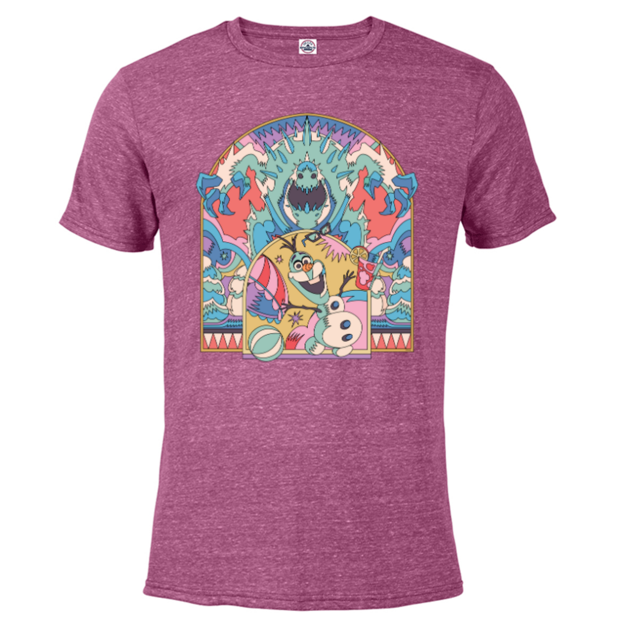 Disney Frozen Olaf and Marshmallow Summer Fun Short Sleeve Blended T