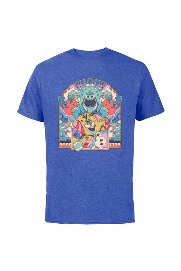 Frozen Olaf and Marshmallow Summer Fun - Short Sleeve Cotton T-Shirt for Adults - Customized-Royal Heather