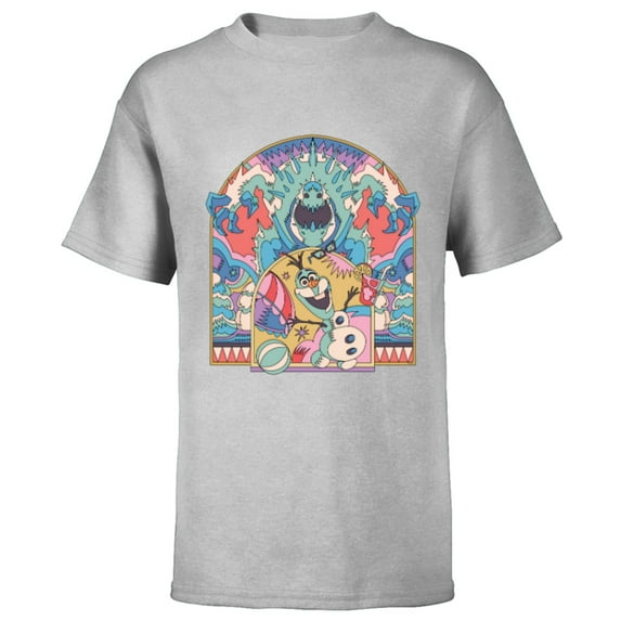 Disney Frozen Olaf and Marshmallow Summer Fun - Short Sleeve T-Shirt for Kids - Customized-Athletic Heather