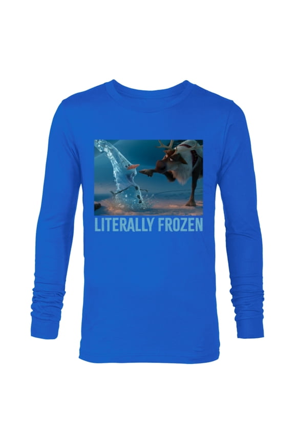 Frozen Olaf and Sven Literally Frozen Meme - Long Sleeve T-Shirt for Men - Customized-Royal