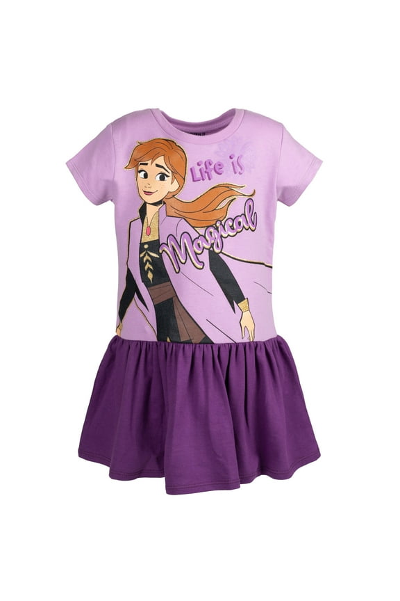Frozen Princess Anna Toddler Girls French Terry Dress Toddler to Big Kid