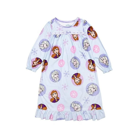 Disney Frozen Princess Anna and Queen Elsa Lilac Purple Soft Flannel Nightgown, Size 4T