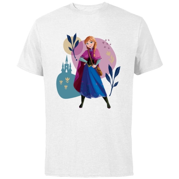 Disney Frozen Princess Anna of Arendelle - Short Sleeve Cotton T-Shirt for Adults - Customized-White