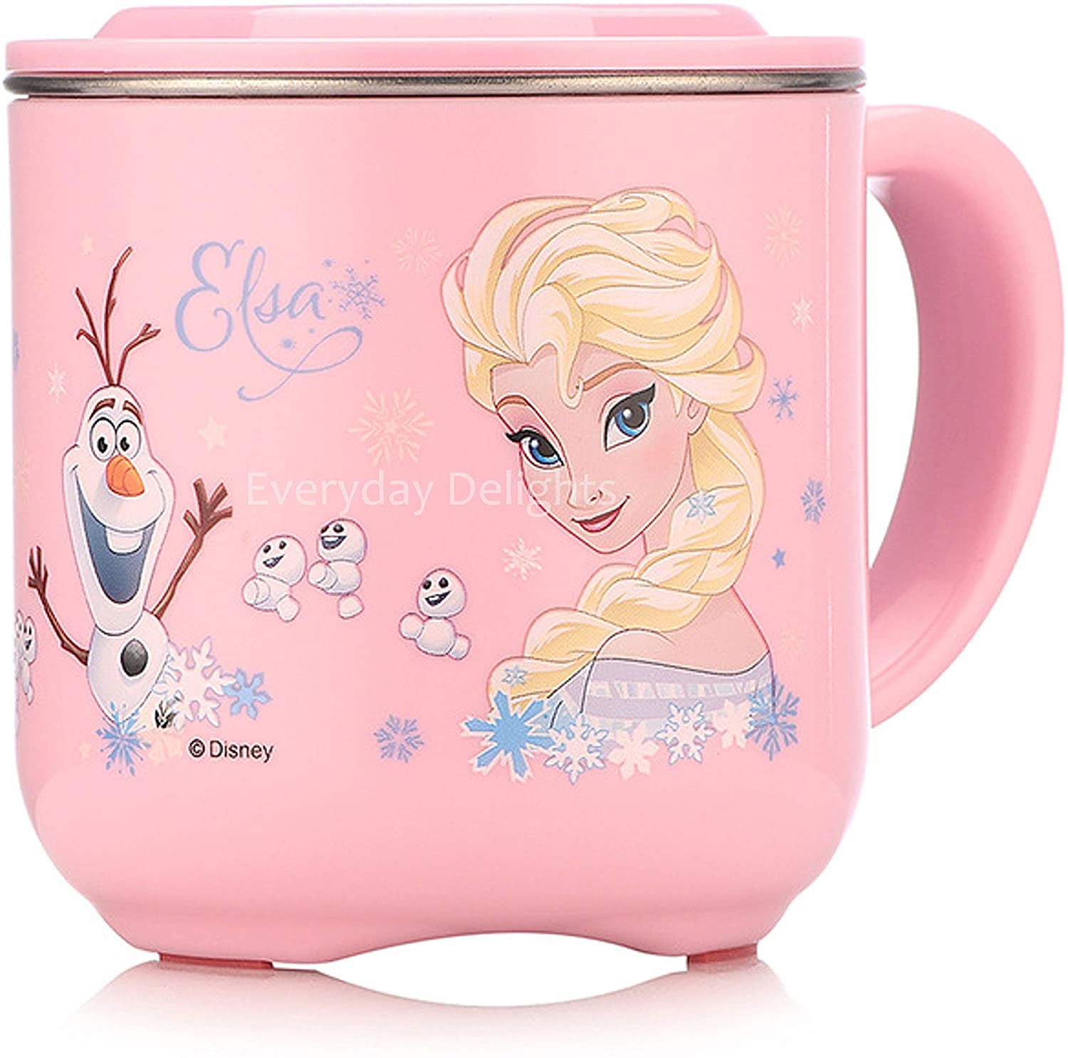 Disney Frozen Queen Elsa Pink Stainless Steel Cup with Lid Durable