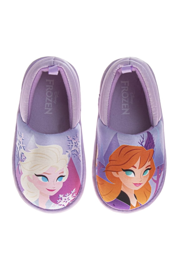 Frozen Slippers for Kids Anna And Elsa Plush House Shoes (5, 10 Toddler   11, 12 Little Kid), Purple, Size: 11, 12