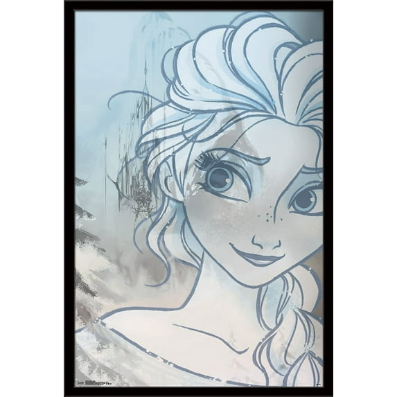 Disney Frozen - Smile Wall Poster, 22.375" x 34", Framed