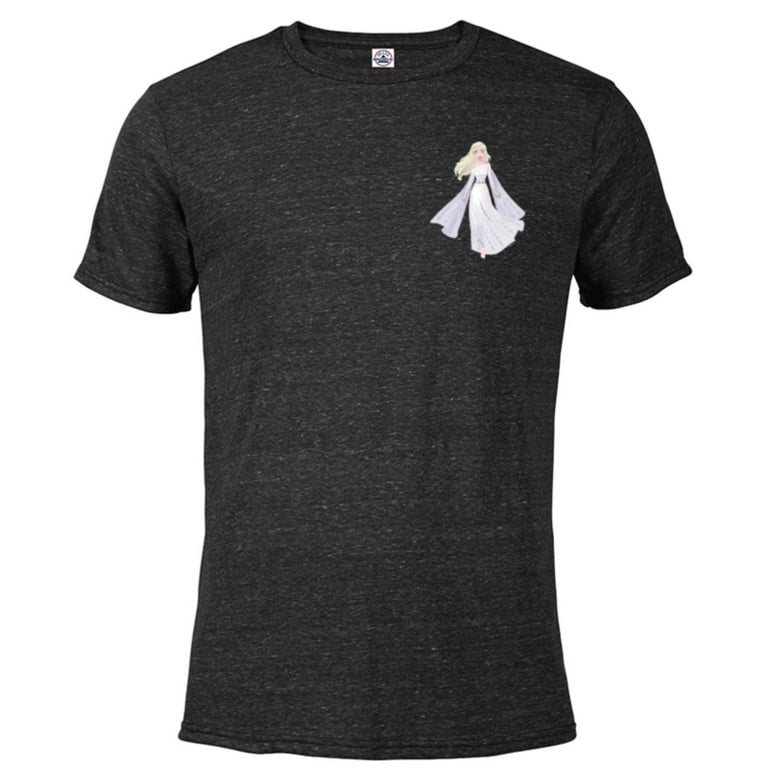 Disney Frozen Snow Queen Elsa Small Pose Short Sleeve Blended T Shirt for Adults Customized Black Snow Heather