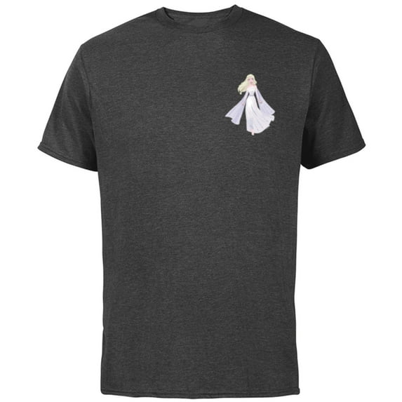 Disney Frozen Snow Queen Elsa Small Pose - Short Sleeve Cotton T-Shirt for Adults - Customized-Charcoal
