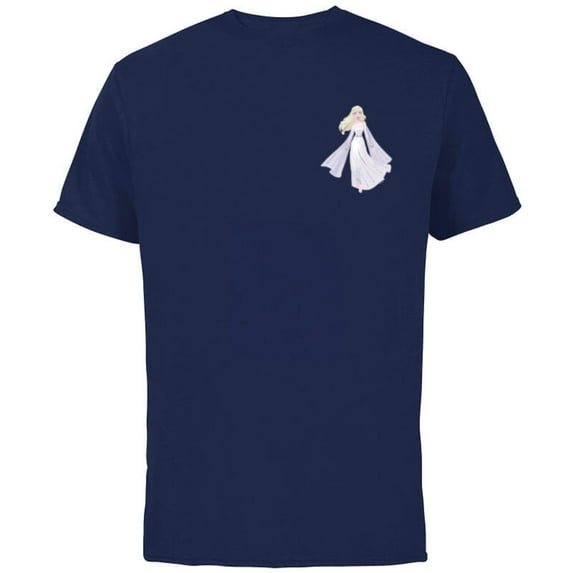 Disney Frozen Snow Queen Elsa Small Pose - Short Sleeve Cotton T-Shirt for Adults - Customized-Navy