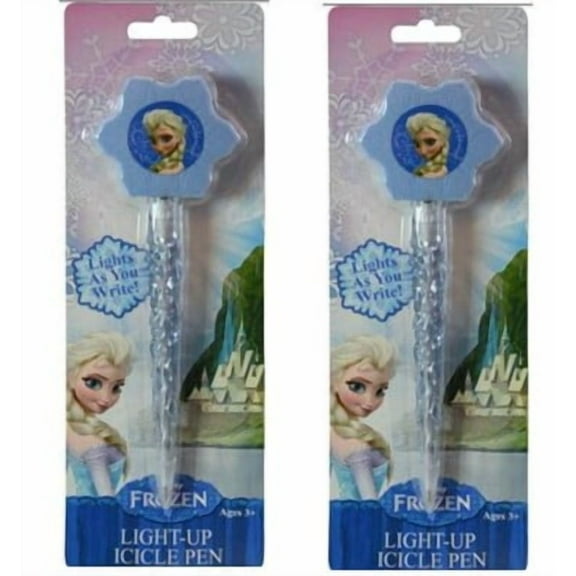 Disney Frozen Snowflake Top Light Up Icicle Pen x 2 pen