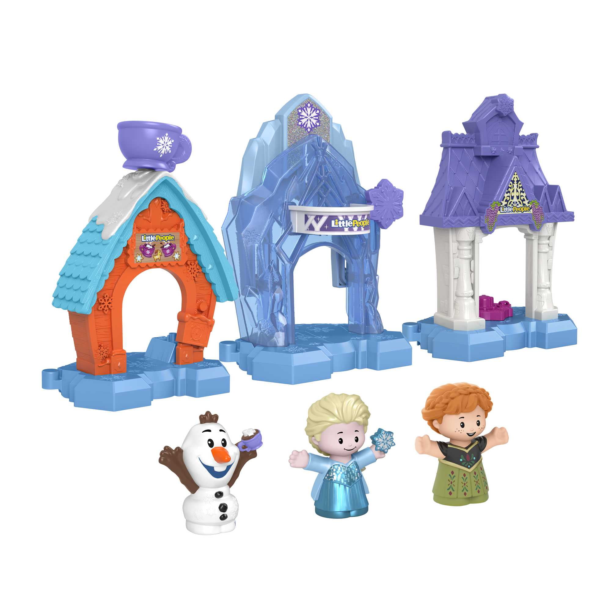 Disney Frozen Snowflake Village Little People Toddler Playset with Anna Elsa \u0026 Olaf Figures