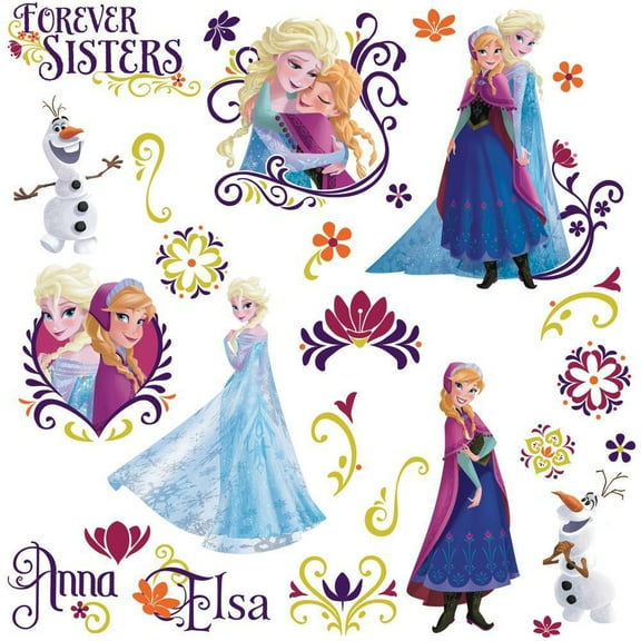 Disney Frozen Spring Elsa Anna "Forever Sisters" Peel & Stick Wall Decals