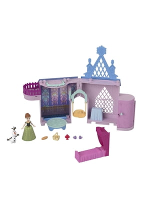 Disney Frozen Storytime Stackers Playset, Annas Arendelle Castle Dollhouse with Small Doll