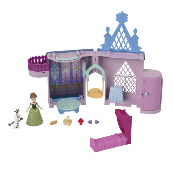 Disney Frozen Storytime Stackers Playset, Annas Arendelle Castle Dollhouse with Small Doll