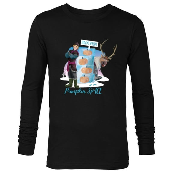 Disney Frozen Sven Kristoff Fall Funny Autumn Pumpkin Sp-ICE - Long Sleeve T-Shirt for Men - Customized-Black