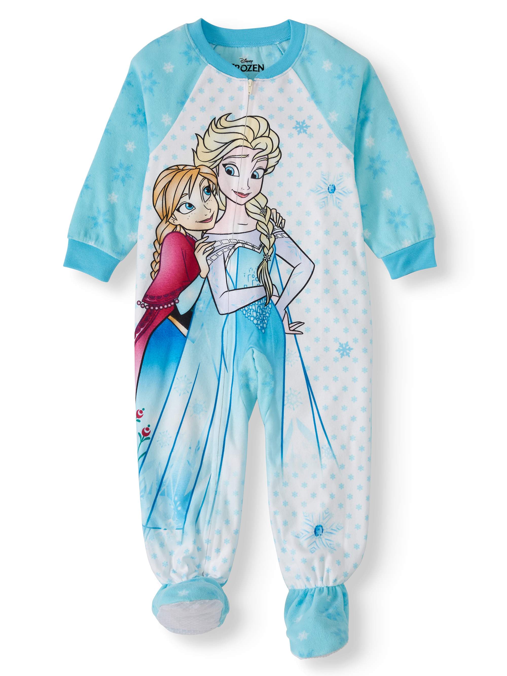 Disney Frozen Toddler Girl Anna & Elsa Microfleece Blanket Sleeper Pajamas - image 1 of 2