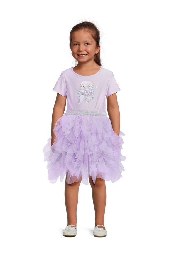 Disney Frozen Toddler Girl Short Sleeve Tutu Dress, Sizes 12M-5T