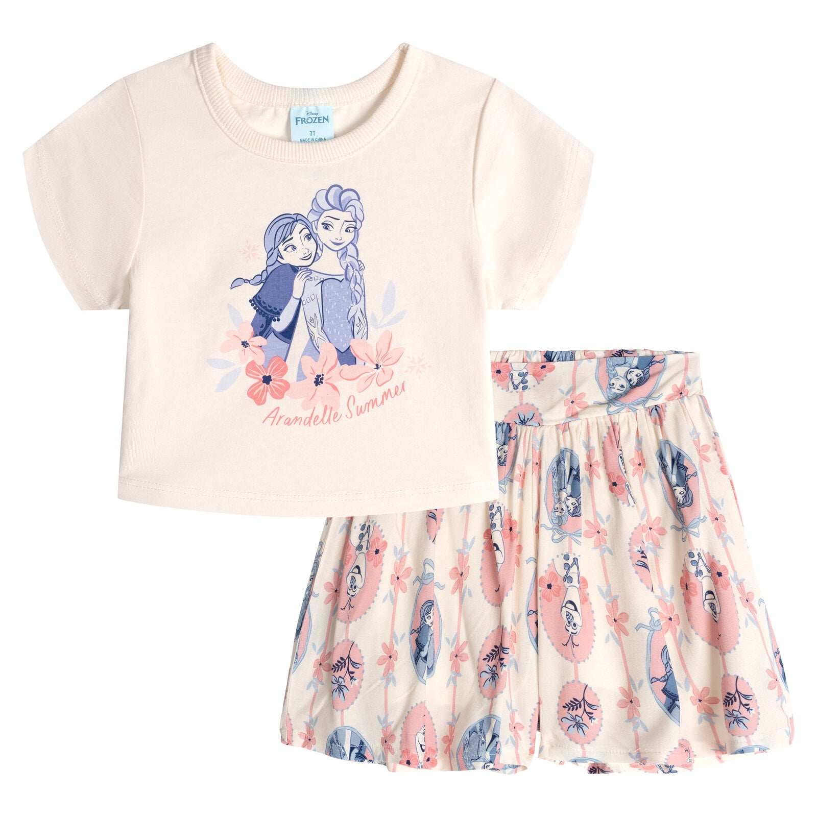 Pyamas Elsa Disney Frozen Toddler Girls' 2-Piece T-Shirt and Skort Set Anna Elsa ...