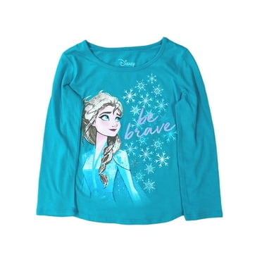 Disney Frozen Toddler Girls Blue Elsa Be Brave Snowflake T-Shirt Tee Shirt 3T