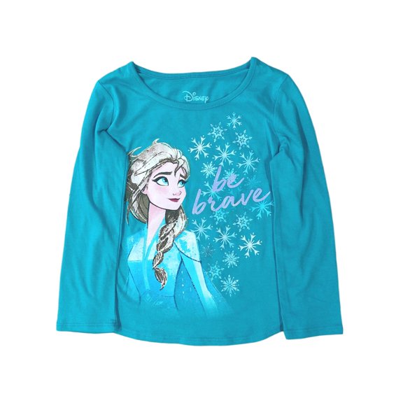 Disney Frozen Toddler Girls Blue Elsa Be Brave Snowflake T-Shirt Tee Shirt 3T