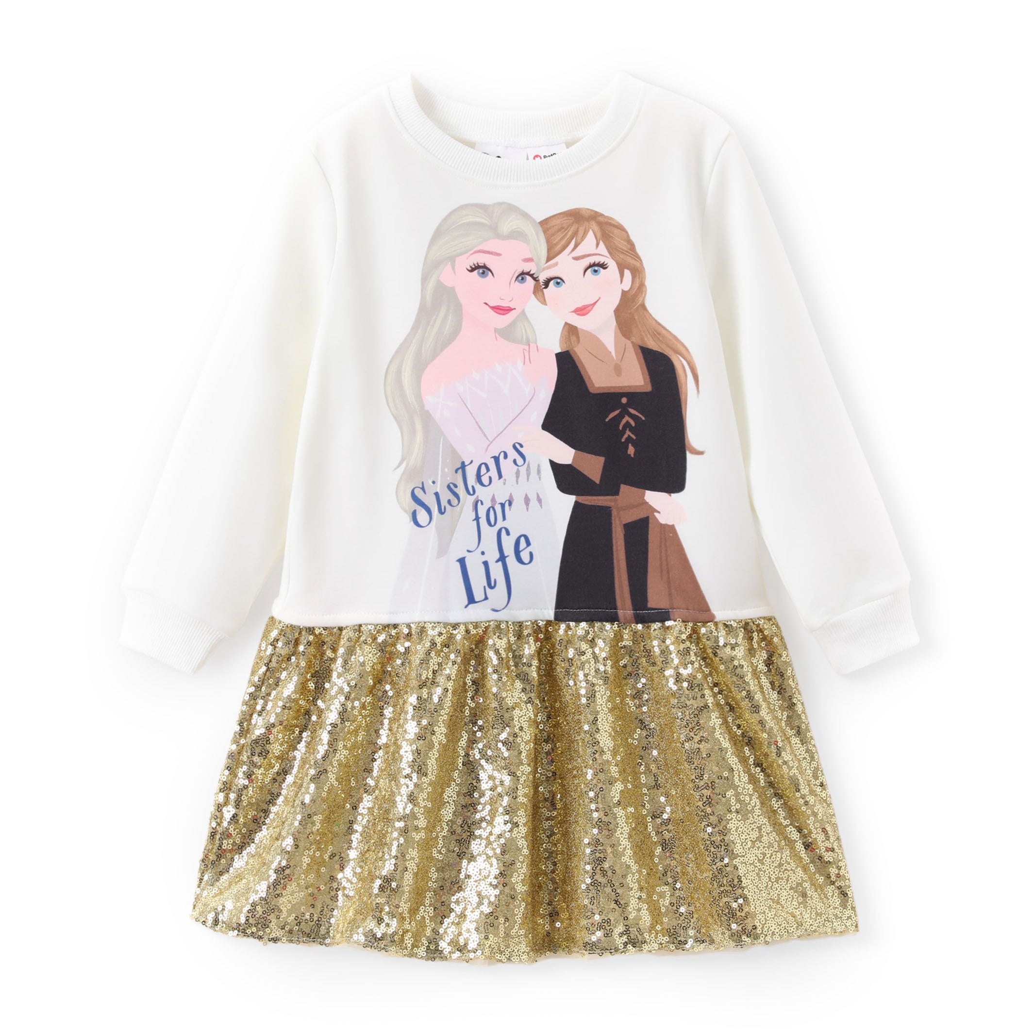 Disney Frozen Toddler Girls Dresses Elsa Anna Graphic Sequins Long ...